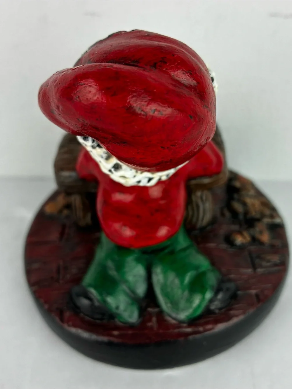 Vintage Christmas Plaster Elf in Santa’s Workshop Figurine